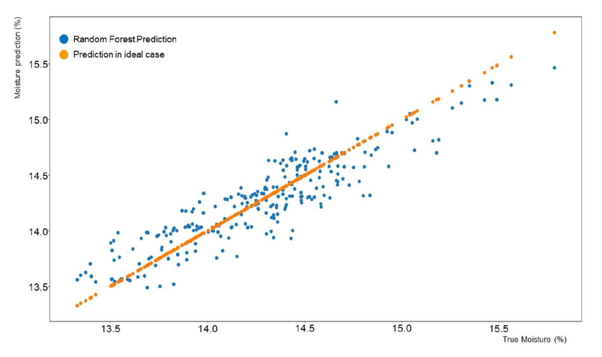 Figure 6. Cake moisture prediction correlation for Filter 1.