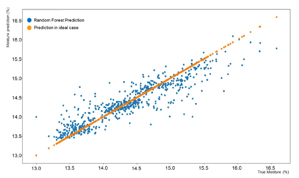 Figure 8. Cake moisture prediction correlation for Filter 3.